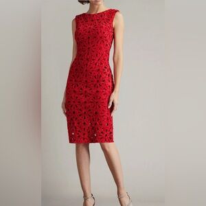 Tadashi Shoji CFZ1419M - Reva Embroidered Bateau Formal Shift Dress NWT